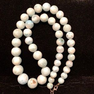 Natural Larimar bead necklace